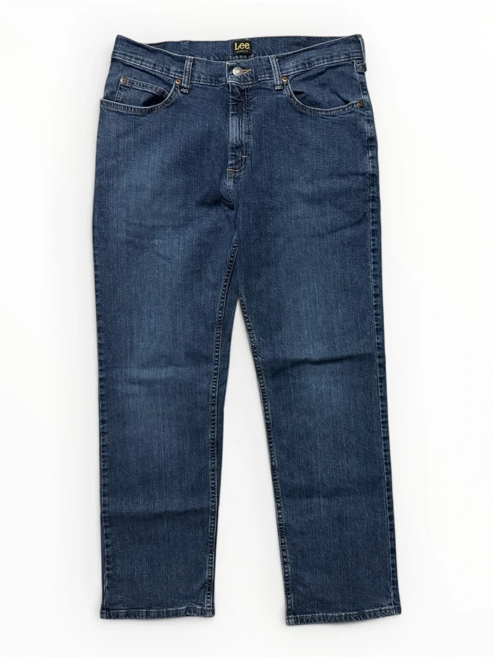 Lee Relaxed Fit Jeans Men Blue Straight Leg Stretch Denim Casual Classic 32x29